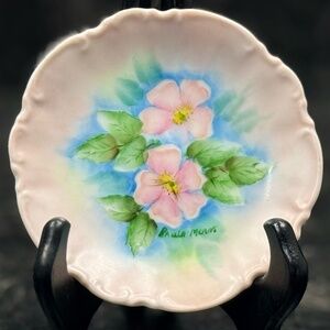 Decorative Floral Hand Painted Plate by Paula Means